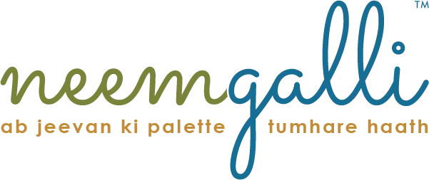 Neem galli logo with tagline "Ab Jeevan ki Palette tumhare haath