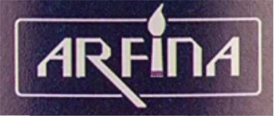 ARFINA brand logo showcasing premium quality stationery and office supplies available at Neem Galli.