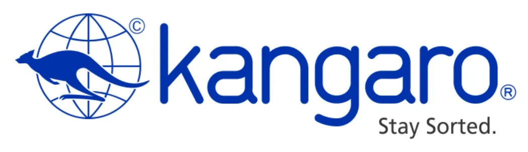 KANGARO brand logo showcasing premium quality staplers, punches, and stationery tools available at Neem Galli.