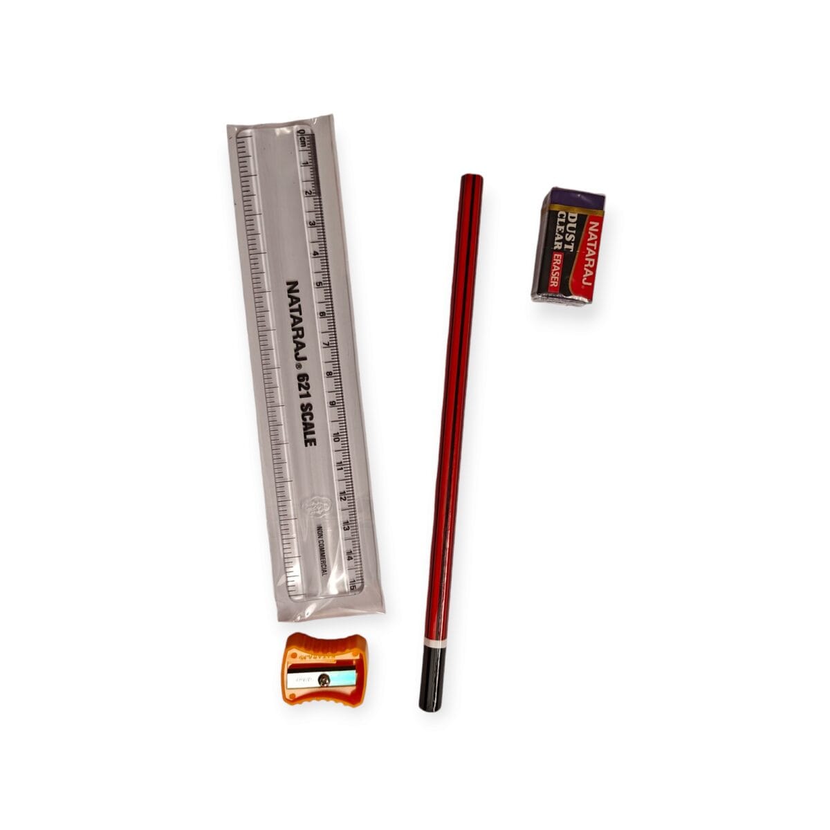 Pencil, Scale, Sharpener, Eraser – Essential Stationery Kit for Students