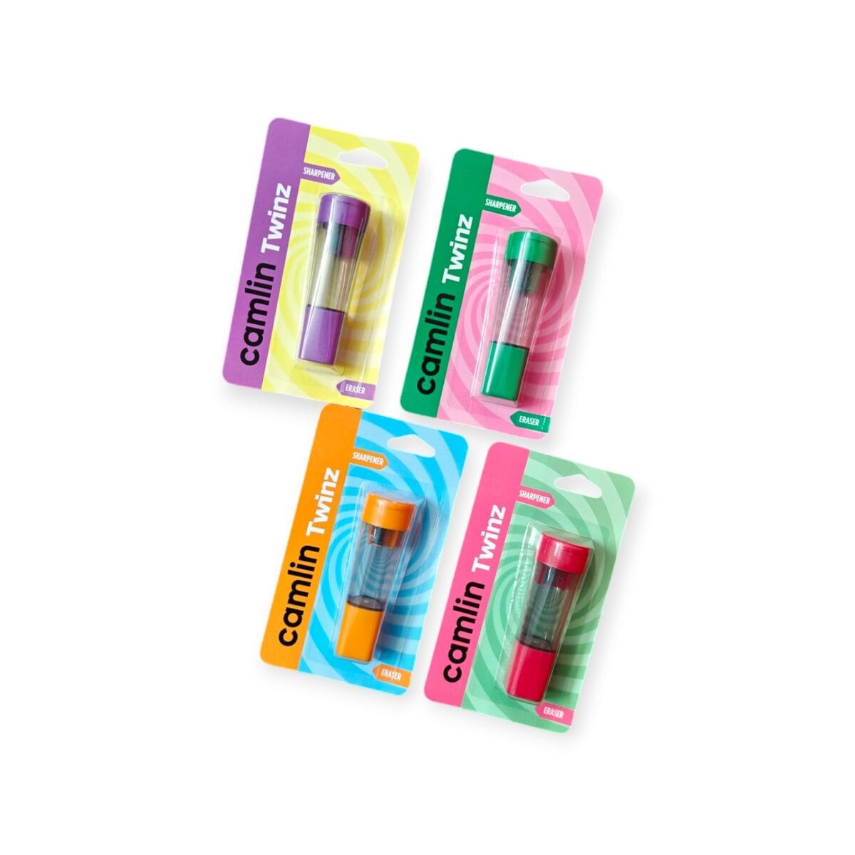 Camlin Twinz Sharpener – Dual-hole sharpener in 4 vibrant colors for smooth pencil sharpening