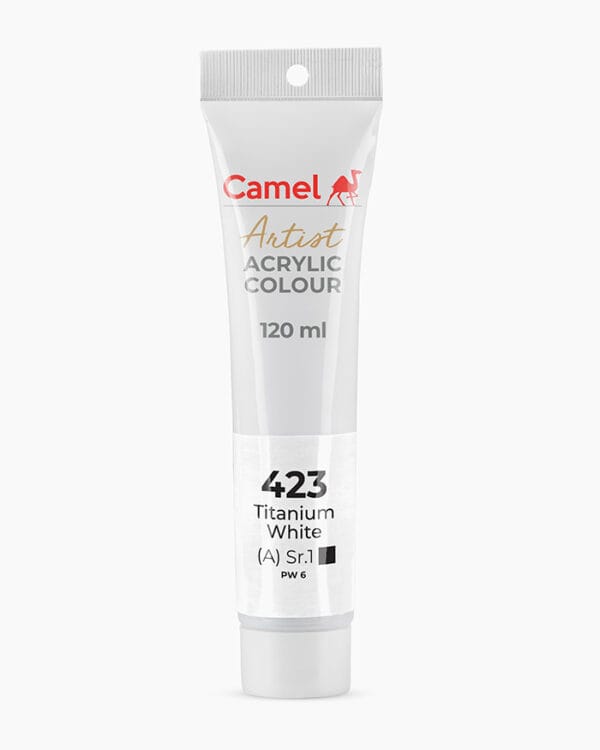 Acrylic Colour Titanium White 120 ml – Smooth texture and bright finish for diverse painting techniques