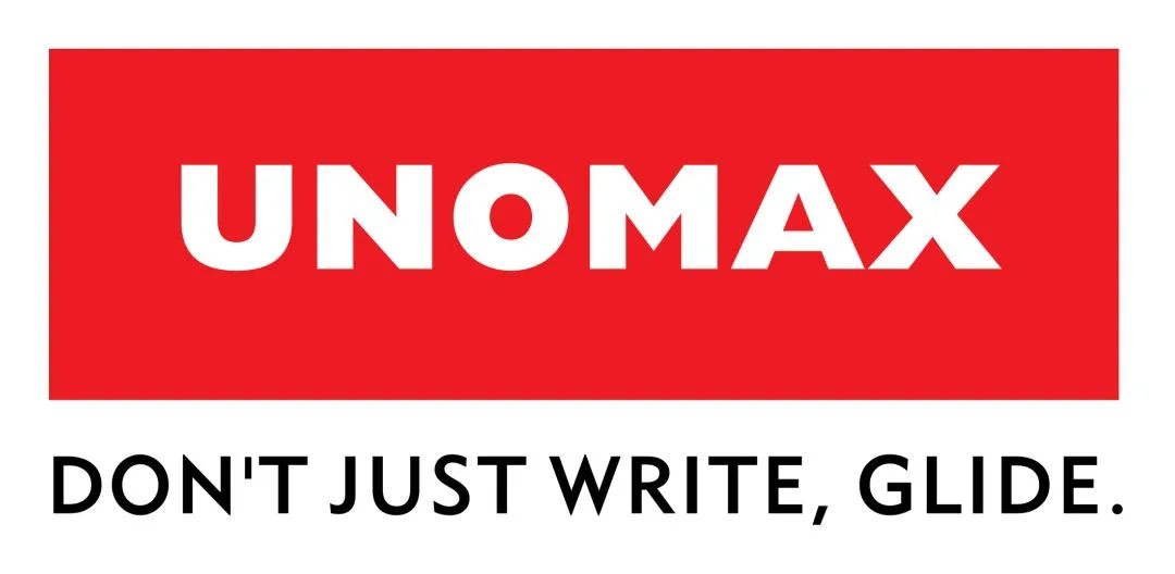 UNOMAX brand logo showcasing high-quality stationery and writing tools available at Neem Galli.