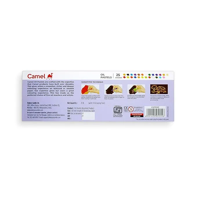 Camel oil pastels with long-lasting vibrant colors