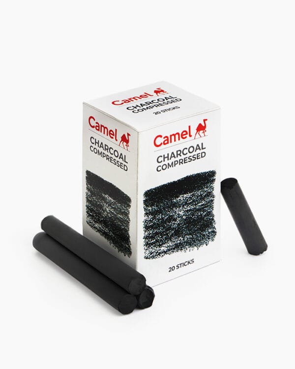 Compressed charcoal sticks for sketching and shading in artwork