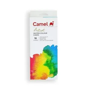 Watercolor cakes set with 18 vibrant shades for artists