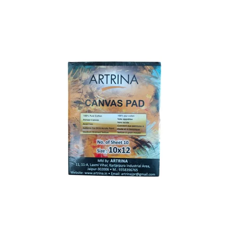 Artrina Canvas Pad 10x12 for artists, featuring high-quality texture for painting and sketching