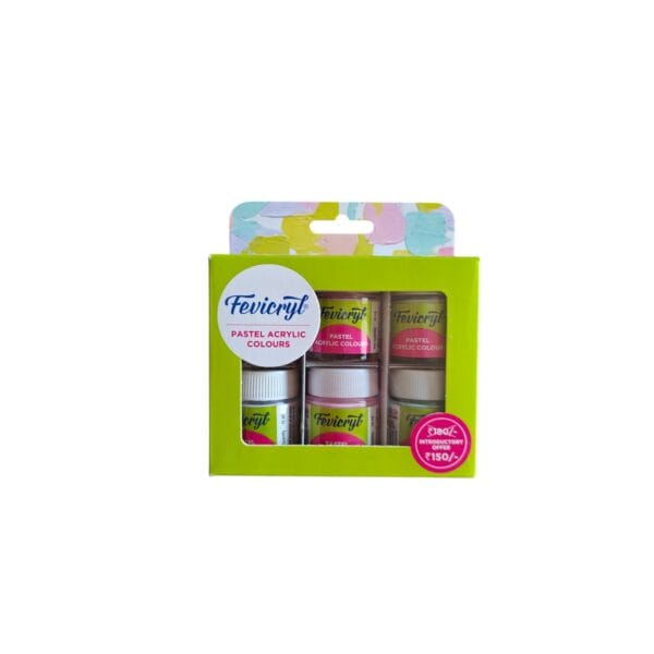 Fevicryl Pastel Acrylic Colours 6 Shades (Assorted)