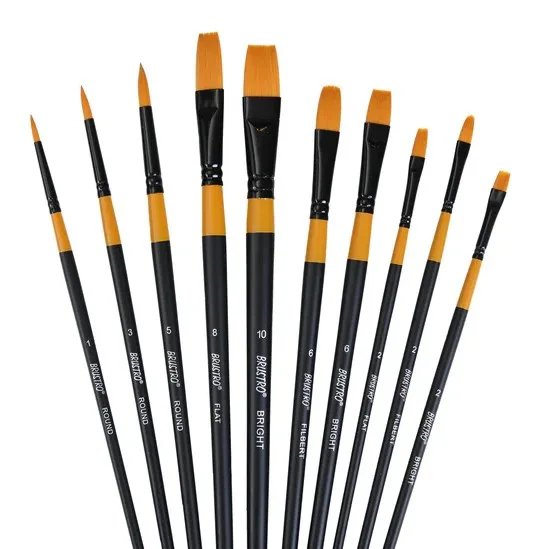 Brustro Artists Gold Taklon Brushes Set of 10 - Image 2