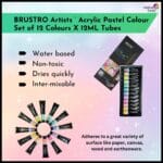 BRUSTRO Artist Pastel Acrylic Colour | Set of 12 Shades